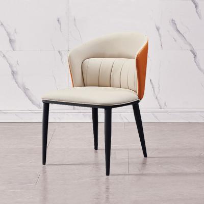 China Other modern luxury custom dining chair beige leather visitor chairs wood leg deign cheap price Foshan wholesale for sale