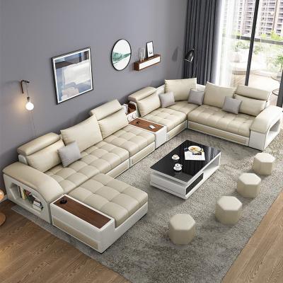 China Modular Modern Leather U Shaped Sectional Sofa Couch Bed 7 Piece Set Furniture Living Room Fabric Velvet Sofas Manufacturers For Home for sale