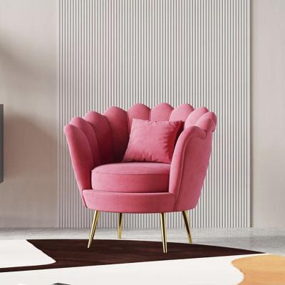 China Modular modern luxury living room shell shape velvet accent chairs single sofa leisure chair for bedroom home furniture cheap price for sale