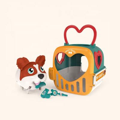 China Portable Plastic Doggie House Play Pet Care Set Toys Play House Pet Feeding Toy HC551219 99x42x75cm for sale