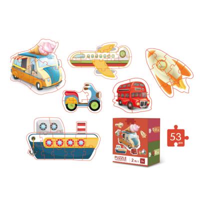 China Cartoon Toy Early Educational Toys Cartoon Transport Series Jigsaw Set Puzzles For Children Kids HC549205 for sale