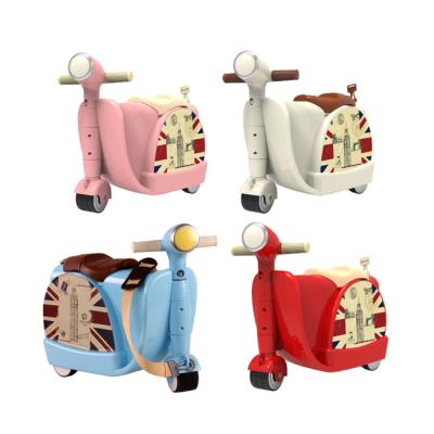 China hot ABS! ! Multifunctional Scooter Luggage Suitcase Plastic Car With Wheel For Kids HC298100 for sale