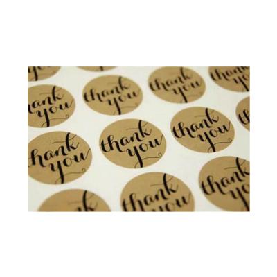 China Other Custom High Quality Round Kraft Paper Thank You Sticker, Gold Foil Stamp On Kraft Paper Sticker for sale