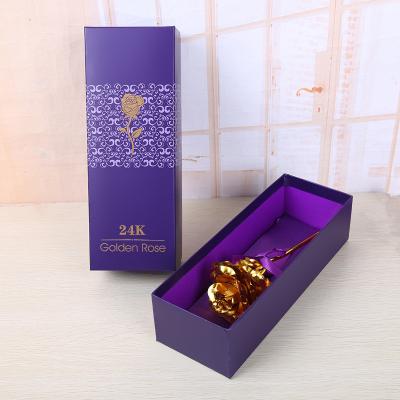 China Handmade Luxury Purple Cardboard Packaging Rose Box, Flower Gift Box for sale