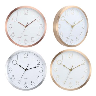 China Living Room Aluminum Frame Antique Style Metal Craft Clock No Ticking Decorative Silent Metal Clock Frame Manufacturer for sale