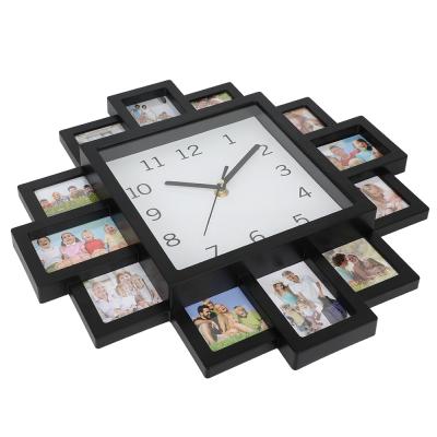 China Cartoon dyi clock promotional plastic wall clock with photo plastic frame for sale