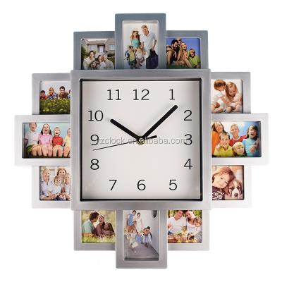 China Cartoon Customized Plastic 12 Photo Frame Wall Clock for sale