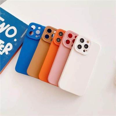 China Shockproof Solid Color Matte Armor Case For iPhone 13 11 12 pro XS Max X XR 7 8 plus Soft Cover 13pro Se 2 Shockproof Silicone Funda Shell for sale