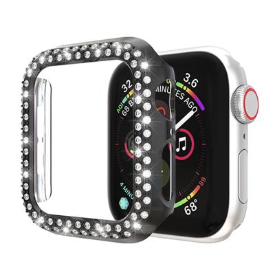 China Luxury Plastic Double Series 6 Diamond Case Bumper For Apple iWatch 38mm Watch Series 5 4 3 2 Crystal Bling Cover Shell For 42mm 40mm 44mm for sale