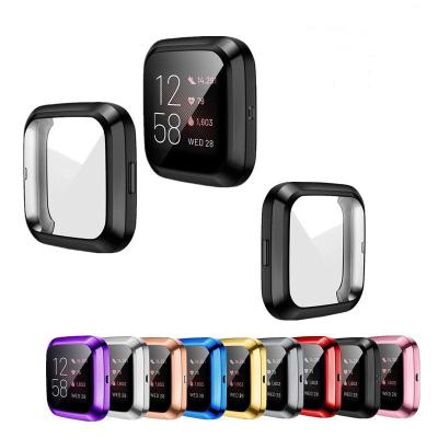 China Full Plastic Soft TPU Cover Front Case Shell For Fitbit Versa 2 Lite Anti Scratch Plated Cover Device Housing Skin for sale