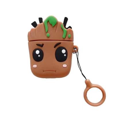 China For Cute Wireless Earphone Groot Silicone Case For Apple Airpods Pro Cover Device Air Pods Earphone Cases Cartoon Keychain for sale