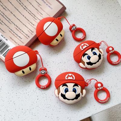 China For Super Mario 3D Earphone Cover Silicone Case For Apple Airpods For Air Pods 1 2 Case Radio Cartoon Soft Filling Cover for sale