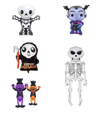 China Popular AIMI Party Balloons Skull Vampire Girl Pumpkin Head Reaper Fake Ghost Halloween Party Decorations Toy Foil Balloons for sale