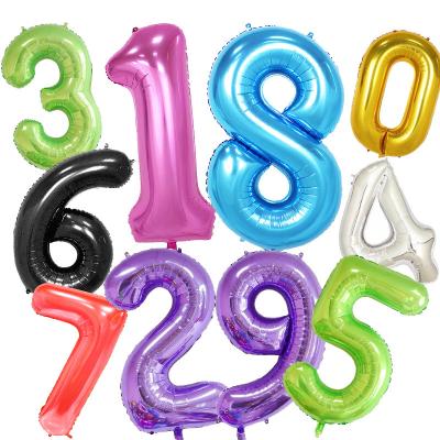 China Popular AIMI Party Balloons Number 16 Letter 0123456789 Wholesale Large 32 40 Inch Helium Globos Foil Balloon Party Decorations for sale