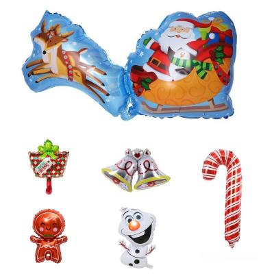 China Popular AIMI Party Balloons Christmas Bell Santa Claus Snowman Candy Cane Balloons Merry Christmas Gift Decorations Foil Balloon for sale