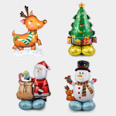 China Popular AIMI Party Balloons Christmas Elk Tree Santa Claus Snowman Standing Balloon Merry Christmas Decorations Foil Balloon for sale