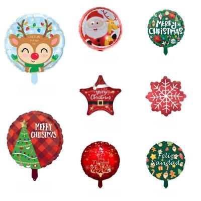 China AIMI Party Balloons Popular 18 Inch Round Shape Christmas Balloon Santa Claus Merry Christmas Decorations Foil Balloon for sale