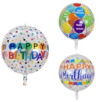 China AIMI Party Balloons 22 Inch 4d Popular Bobo Balloon Happy Birthday Transparent Printing Children's Party Decoration Toys Foil Balloon for sale