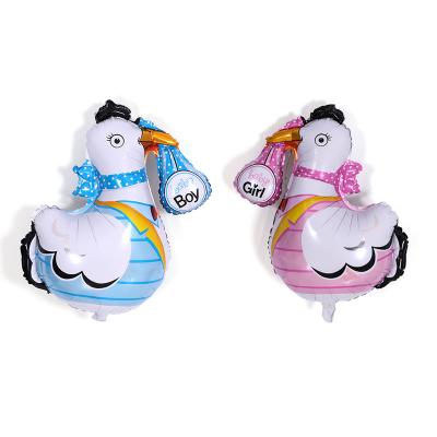 China Popular AIMI Party Balloons Boy and Girl Peekaboo Chicken Blue and Pink Stork Birthday Decorations Gifts for Baby Shower Foil Balloons for sale