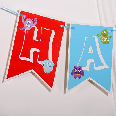 China AIMI Party Banner Happy Birthday Popular English Letters Wall Decor Colorful Backdrop Flags Gift Party Decorations Banners for sale