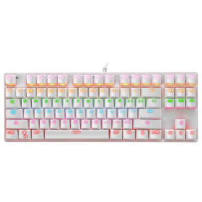 China 7 Colors Latest Glow Mechanical Cheap Flexible Laptop USB Wired Green K7 Axis Mechanical Keyboard RGB Gaming Keyboard Custom for sale