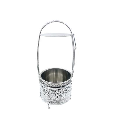 China Medium Silver Hollow Charcoal Basket Hookah Charcoal Basket CH1683 for sale