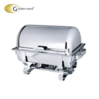 China New hot economic stainless steel sales promotion 9L stainless steel roll top ss chafing dish for sale