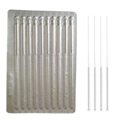 China Full Silver Plated QUAN IL Disposable Sterile Individual Aluminum Foil Pack Full Silver Acupuncture Needles For Single Use 100pcs/box for sale