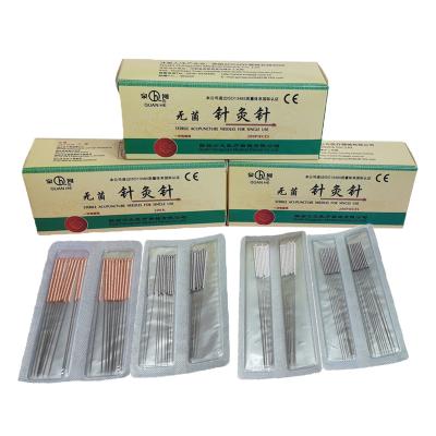 China Body QUAN IL Aluminum Foil Packing Acupuncture Medical Disposable Sterile Needles Dry Teasing Without Guide Tube 200PC/Box for sale