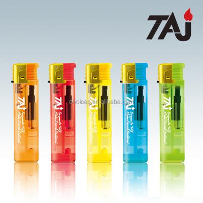 China AS TAJ Brand high quality barbecue lighter case material fashionTransparent color windproof lighter for sale