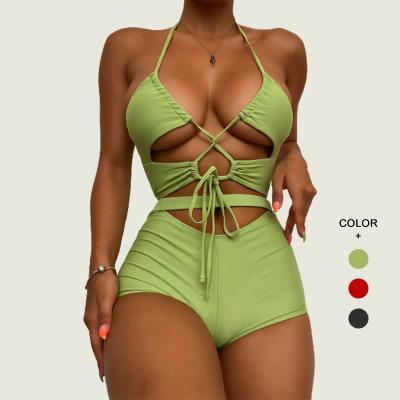 China Breathable Luxury Custom Made Sexy Two Piece Cutout Swimwear Halter Swimwear Micro Bikinis And High Waist Beach Wear Swimsuit for sale