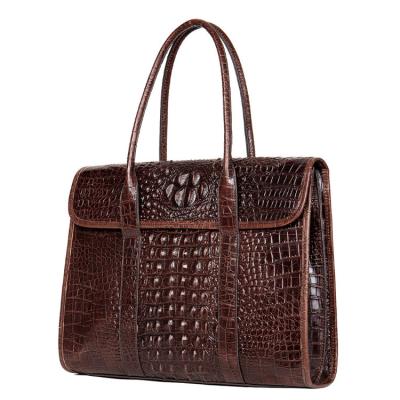 China Customized Crocodile-Copy GENUINE LEATHER Men's Handbags Large Capacity Briefcases Business Leather Handbags for sale