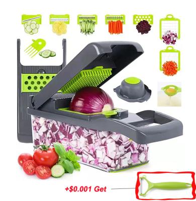 China Hot Selling Chopper For Kitchen 8 Blades Viable Hot Vegetable Strainer Multi Function Food Cleavers 15 Onion In One Slicer Vegetable Cutter for sale