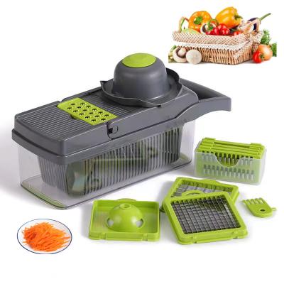 China Viable Hot Sales Vegetable Chopper 15 In 1 Multifunctional Vegetable Cutter With Drain Rays Storage Container Kitchen for sale