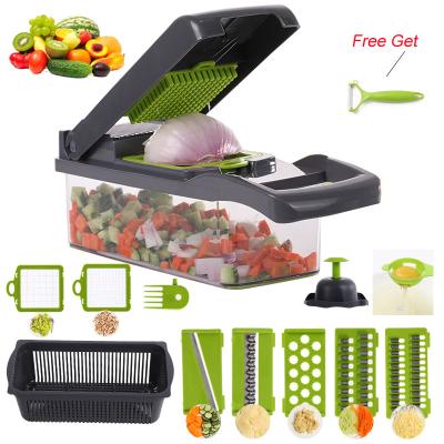 China Hot Sales Viable Chopper Cutter Onion Vegetable Fruits With Drain Spokes Storage Container Kitchen Instrument Wholesales for sale