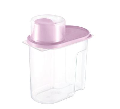 China Wholesale Sealed Dry Clear Plastic Eco-friendly Kitchen Storage Fresh Food Container Moisture Proof With Measuring Storage Tub for sale