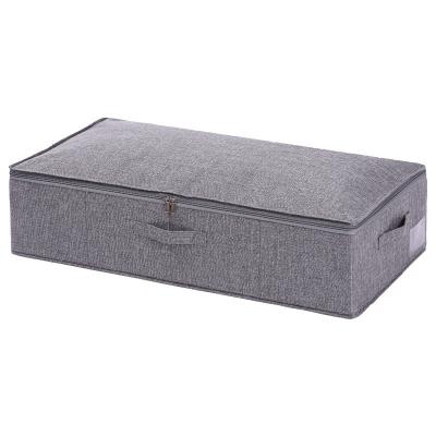 China Wholesale YMJ Lounge Under Bed Fabric Storage Container Bags With Window And Handles Gray for sale