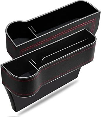 China Car Stoage Car Seat Iso Frequency Repeater Organizer 2 Pack Car Seat Organizer Multi Functional Auto Console Side Storage Box With Cup Holders for sale