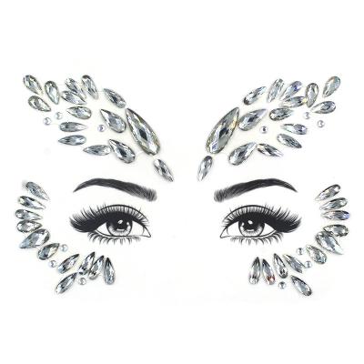 China Wholesale Waterproof+Eco-friendly face jewelry face gems mermaid face jewelry stick on, rave accessories for festival holiday costumes and makeup sticker for sale