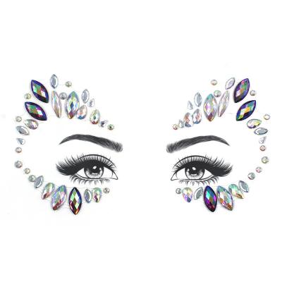 China Waterproof+Eco-friendly New Designs Face Jewelry Tattoo Mermaid Face Gems Luminous Crystals Fluorescent Body Jewelry for Halloween for sale