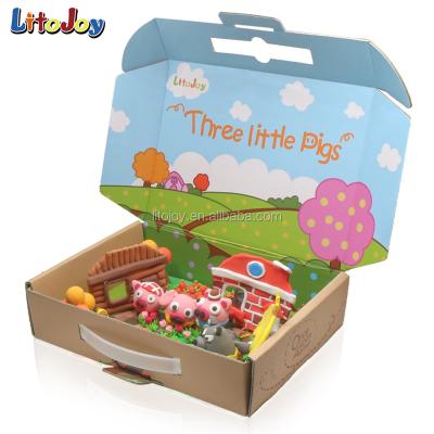 China LitoJoy DIY Little Pigs Story Game Three Dough Set For Role Playing MLC - S001 for sale