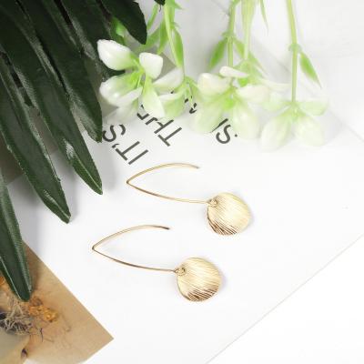 China Trendy Fashion Women Earrings 18k Gold Plated Fashion Circle Drop Earrings For Female Earring Decoration Jewelry for sale