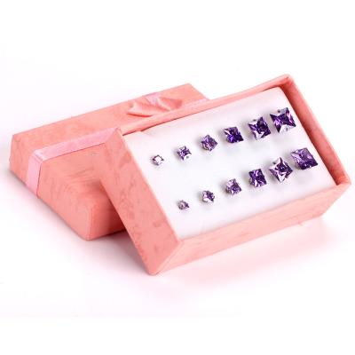 China Hot Selling Types Fashionable Cute Different Flower Zircon Stud Women's Crystal Stainless Steel Crystal Stud Earrings Mix-colors for sale