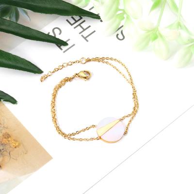 China Stainless Steel Environmental Friendly Exquisite White Shell Quality Jewelry Fashion Women Bangle Bracelet Pendant Female Jewelry Gifts for sale