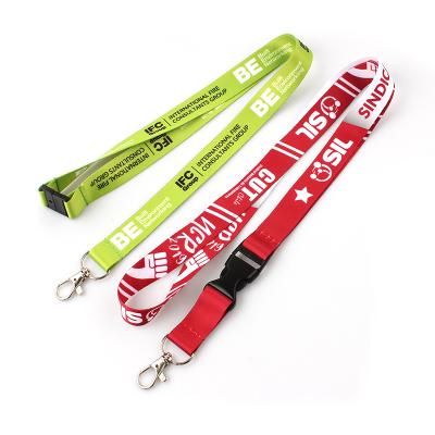 China Fashion Wholesales Cheap Customized Lanyards Polyester Silk Screen Heat Transfer Customized With Logo Lanyard Satin No Minimum Order for sale