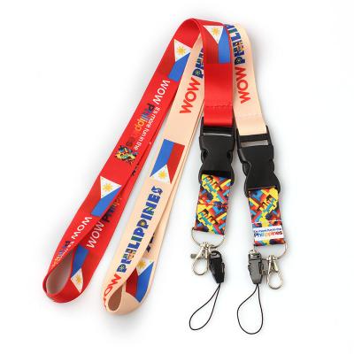 China Hot Sale Fashion Printed Polyester Lanyard Cheap Printed Personalized Lanyards With Custom Logo for sale