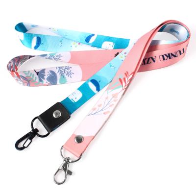 China Fashion Personalize Cheap Plain Custom Made Sublimation Fashion Pink Lanyards With Logo for sale