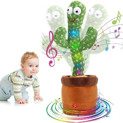 China Entertainment and Soft Knitted Cactus Toy With Recording Dancing Singing Education and Function Toys Customized Cactus Children's Cactus Filling Toy for sale