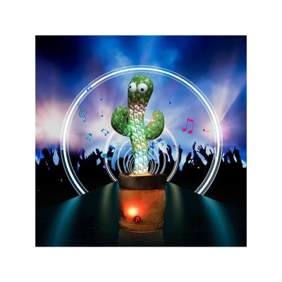 China Creative entertainment and education wriggle soft knitted material cactus Toy With Recording Dancing Singing safety and function cactus filling toy for sale