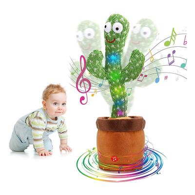 China Entertainment and Education Customized Soft Knitted Toy With Recording Dancing Singing and Function Cactus Filling Children's Toys for sale